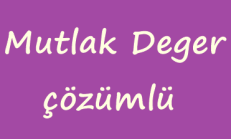Mutlak Değer Çözümlü Test – 2 Mini Online Test