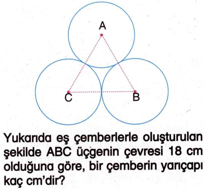 Bir çemberin yarıçapını hesaplama ile ilgili soru