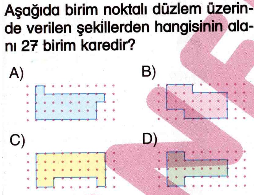 Birim noktalı düzlem üzerinde alan hesaplama ile ilgili soru