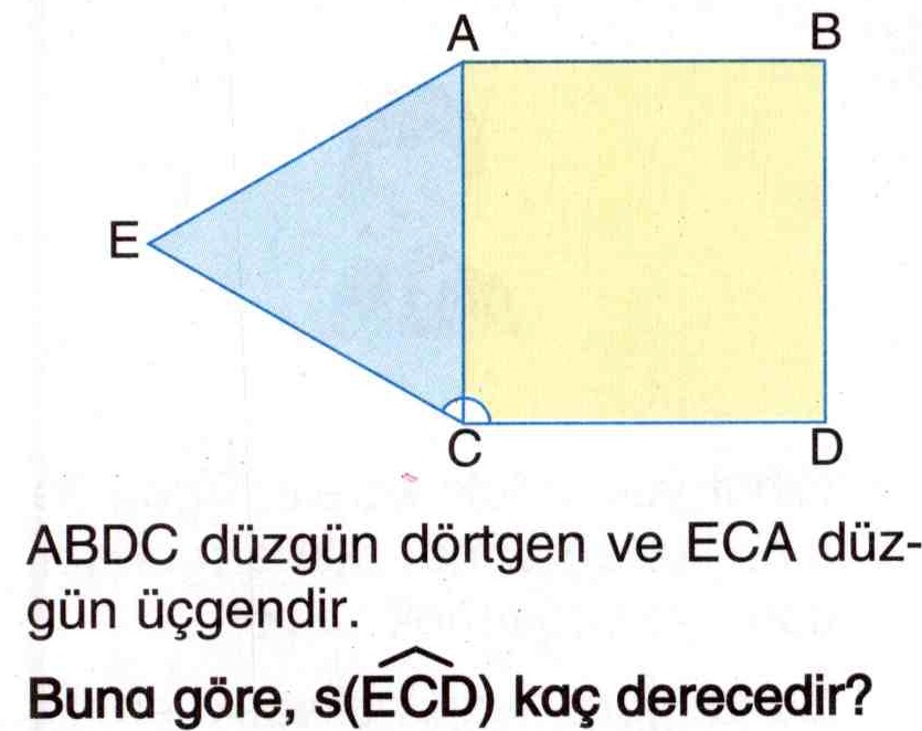 Düzgün dörtgen ve üçgenler ile ilgili soru