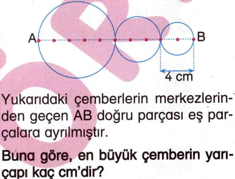 En büyük çemberin yarıçapını hesaplama ile ilgili soru