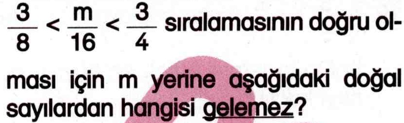 Kesirlerde sıralamanın doğru yapılması ile ilgili soru