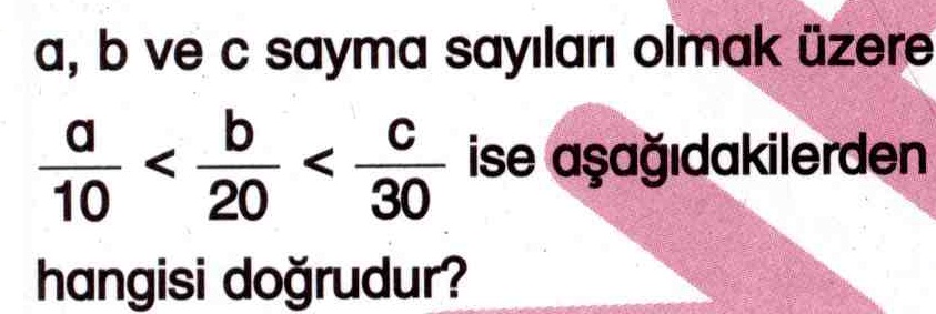 Kesirlerin doğru sıralanışı ile ilgili soru