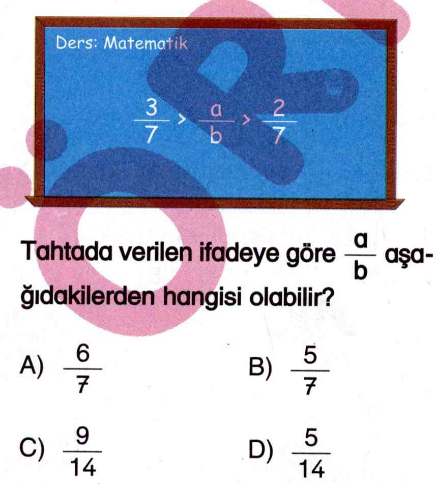 Kesirlerin sıralanması ile ilgili test