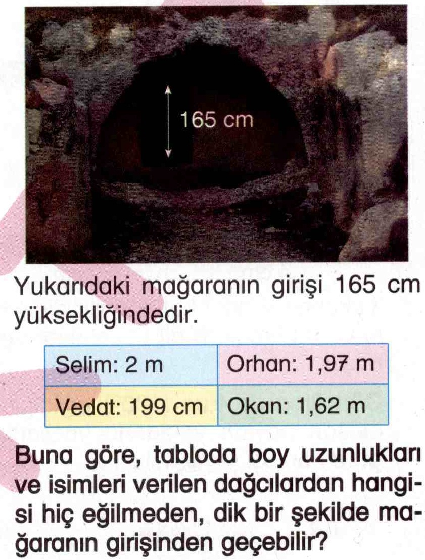 Mağaranın girişinin yüksekliğinin hesaplanması ile ilgili soru