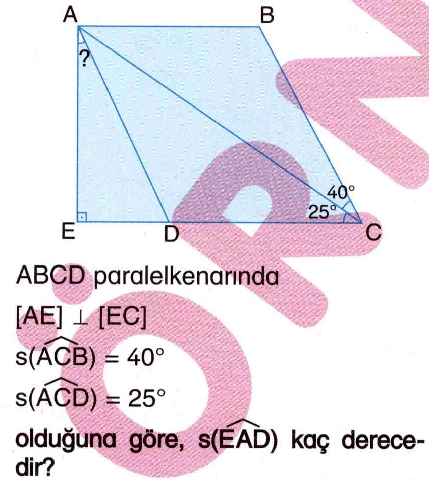 Paralelkenarlarda açı hesaplama ile ilgili soru