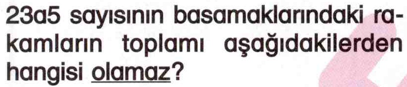 Rakamların toplanması ile ortaya çıkan yeni sayı ile ilgili soru