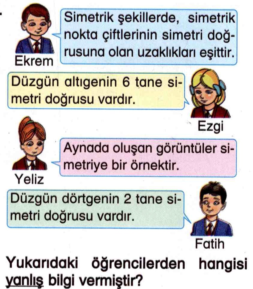 Simetrik şekiller ile ilgili soru