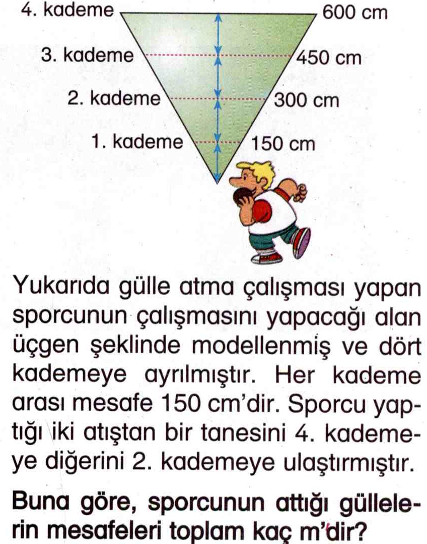 Sporcunun attığı güllelerin ulaştığı mesafenin hesaplanması ile ilgili soru