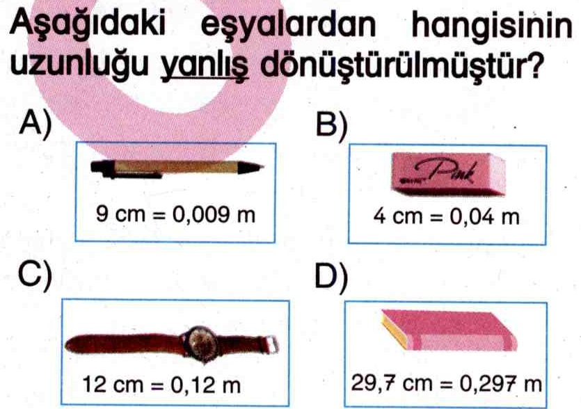 Uzunluk birimleri ile ilgili soru