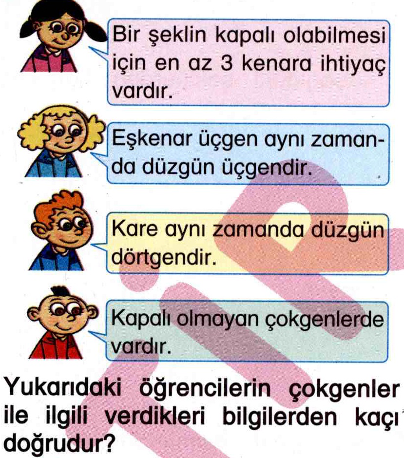 Çokgenler hakkında bilgiler ile ilgili soru