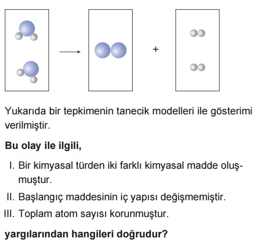 Kimyasal Turler Arasi Etkilesimler 4 Fiziksel Ve Kimyasal Degisimler 9 Sinif Kimya Online Test Coz