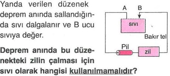 Deprem anını bildiren düzenek ile ilgili soru