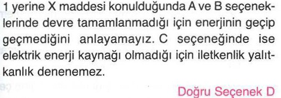 Elektriğin iletilmesi ile ilgili sorunun cevabı