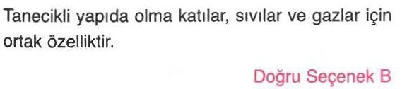 Katı, sıvı ve gazların ortak özellikleri ile ilgili sorunun cevabı