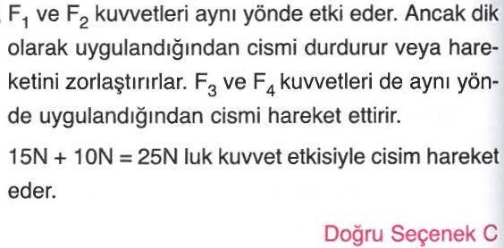 Yüzey üzerindeki cismin hareket etmesi ile ilgili sorunun cevabı