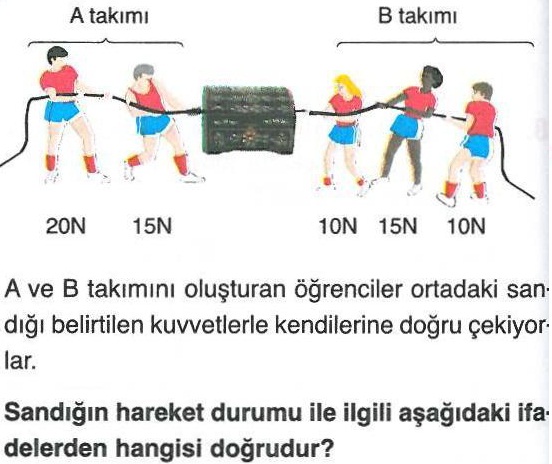 İki takım tarafından çekilen sandığın hareket durumu ile ilgili soru