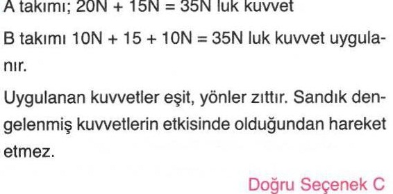 İki takım tarafından çekilen sandığın hareket durumu ile ilgili sorunun cevabı